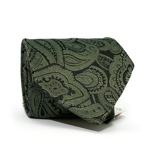 Зеленый галстук Emilio Corali турецкий огурец (пейсли) GIN-2253