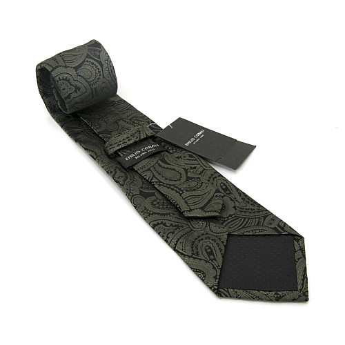 Зеленый галстук Emilio Corali турецкий огурец (пейсли) GIN-2253