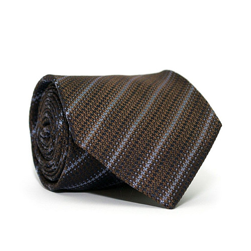 Галстук Коричневый с Сине-Голубым отливом Emilio Corali GIN-2257