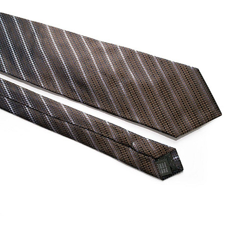 Галстук Коричневый с Сине-Голубым отливом Emilio Corali GIN-2257