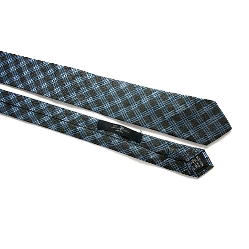 Узкий галстук Sakis Rouvas черный в голубую клетку GIN-2272