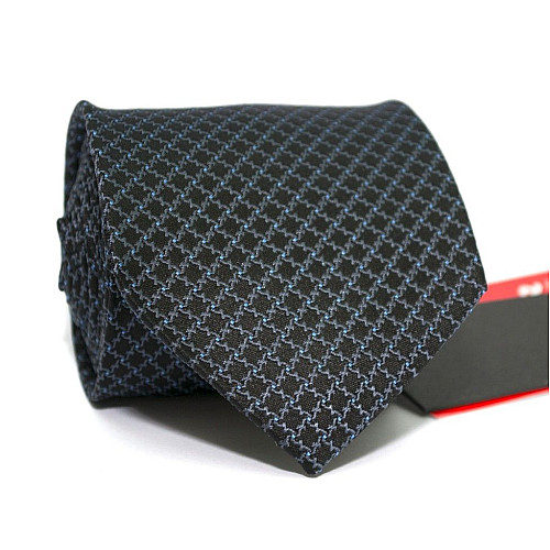 Брендовый галстук Emilio Corali черный в клетку GIN-2273