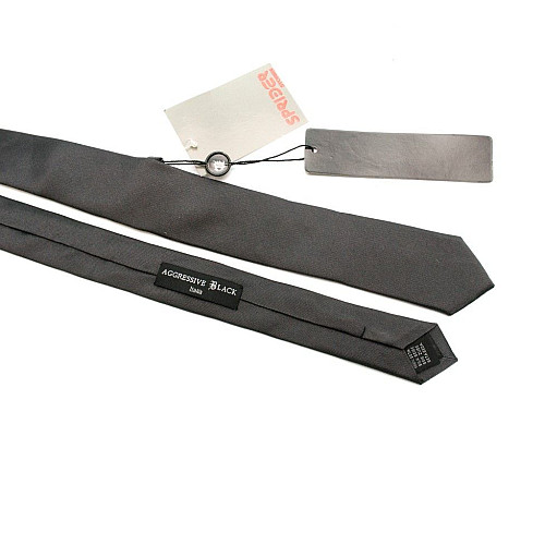 Галстук Aggressive & Black узкий темно-серый GIN-2274