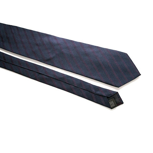 Краватка Emilio Corali темно-синя з бордовими смужками GIN-2284