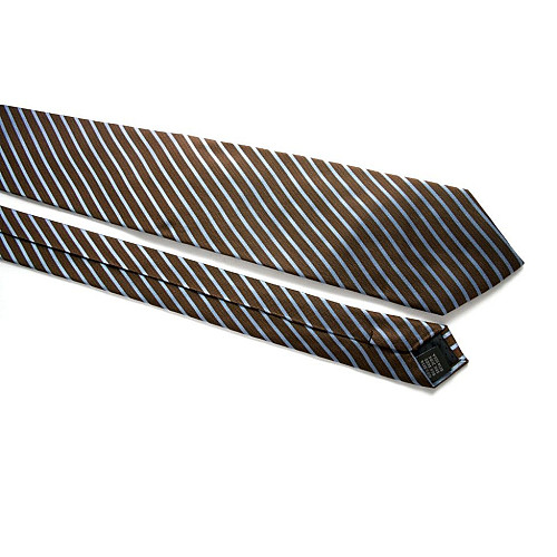 Галстук Коричневый в голубую полоску Emilio Corali GIN-2287