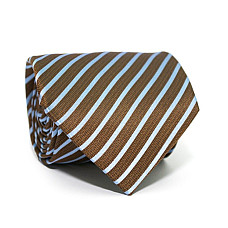 Галстук Коричневый в голубую полоску Emilio Corali GIN-2287