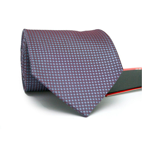 Галстук Emilio Corali бордовый в перелив с голубыми точками GIN-2298