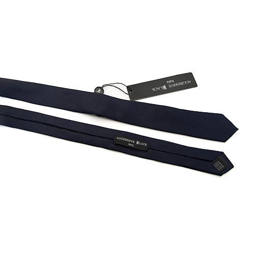 Вузька краватка Aggressive & Black темно-синя GIN-2344