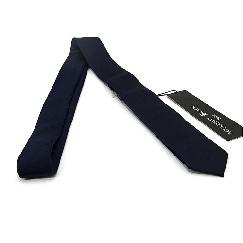 Вузька краватка Aggressive & Black темно-синя GIN-2344