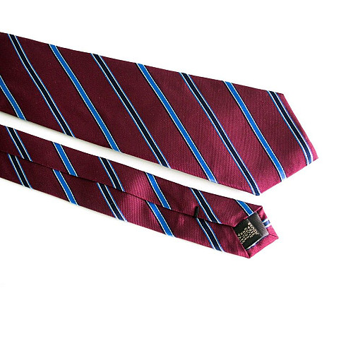 Галстук мужской Бордовый в Синие и Голубие полоски Emilio Corali GIN-2345