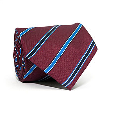 Галстук мужской Бордовый в Синие и Голубие полоски Emilio Corali GIN-2345