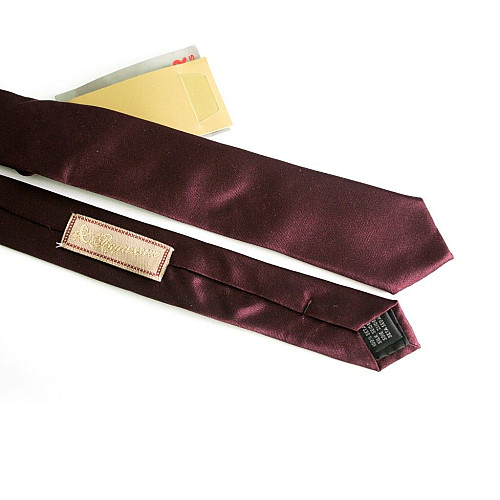 Вузька краватка Aggressive бордова однотонна GIN-2346