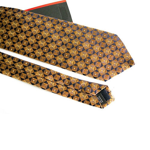 Краватка чоловіча Золота в Сині трикутники Emilio Corali GIN-2348