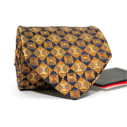 Краватка чоловіча Золота в Сині трикутники Emilio Corali GIN-2348