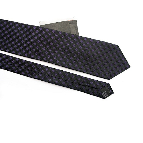 Галстук мужской Фиолетово-Черный в клетку Emilio Corali GIN-2354