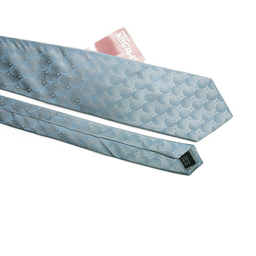 Галстук мужской Голубой-Серый перелив в кружочки Emilio Corali GIN-2368