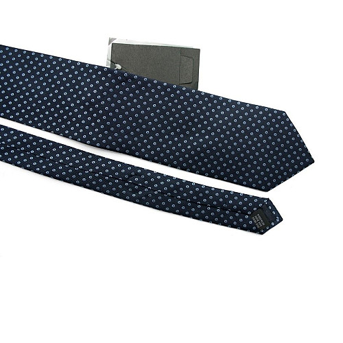 Галстук Emilio Corali синий с голубыми кружочками GIN-2377