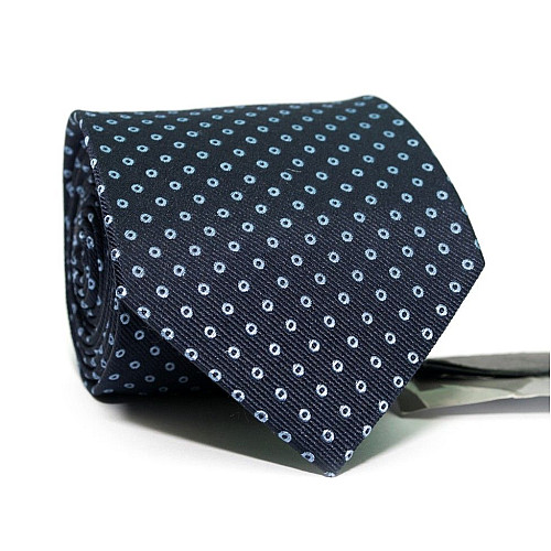 Галстук Emilio Corali синий с голубыми кружочками GIN-2377