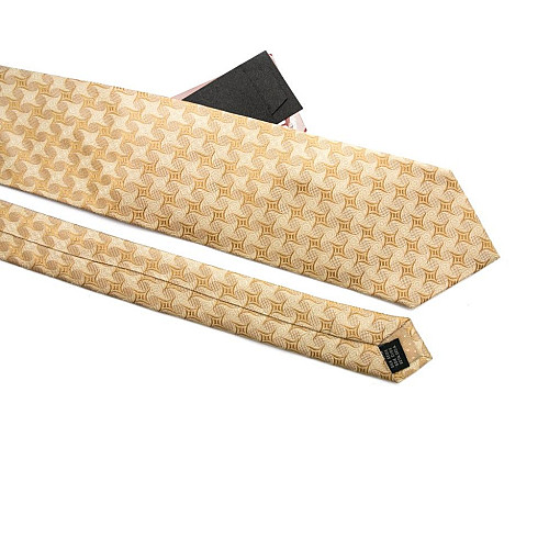 Галстук мужской Бежево-Персиковый с узором Emilio Corali GIN-2381