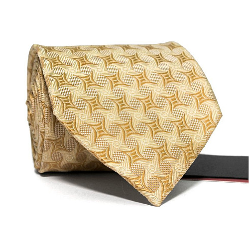 Галстук мужской Бежево-Персиковый с узором Emilio Corali GIN-2381