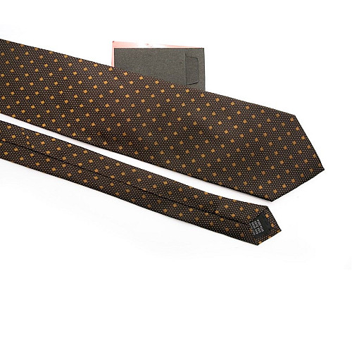 Галстук Emilio Corali коричневый с ромбиками GIN-2382