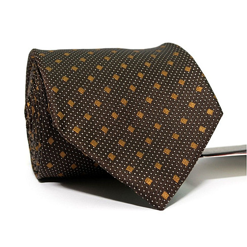 Галстук Emilio Corali коричневый с ромбиками GIN-2382