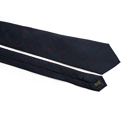 Галстук Emilio Corali темно-синий в бордовые точки GIN-2387