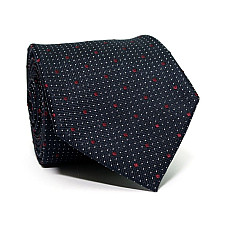 Галстук Emilio Corali темно-синий в бордовые точки GIN-2387