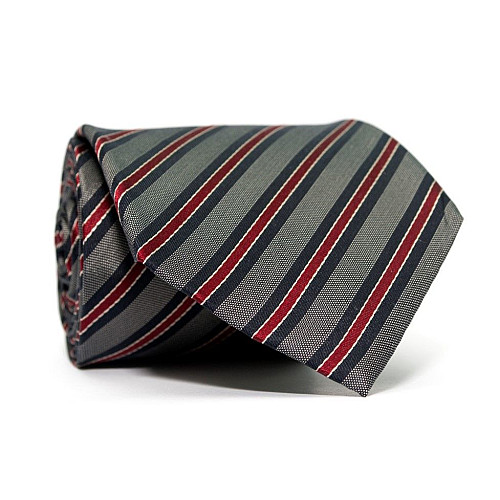 Краватка чоловіча Сіра в Червоні смужки Emilio Corali GIN-2422