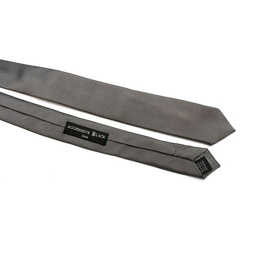 Галстук Aggressive & Black узкий серый GIN-2427