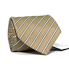 Галстук мужской Бежевый в полоску Emilio Corali GIN-2433