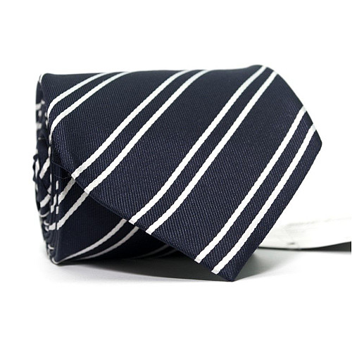 Галстук мужской Синий в Белые полоски Emilio Corali GIN-2435