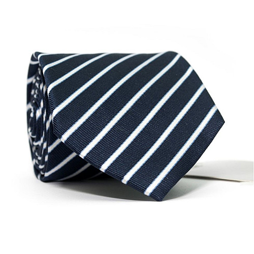 Галстук мужской Синий в Белые полоски Emilio Corali GIN-2444