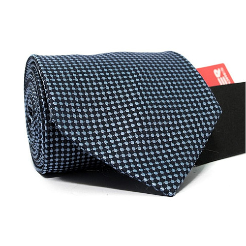 Галстук мужской Emilio Corali темно-синий в голубые точки GIN-2449