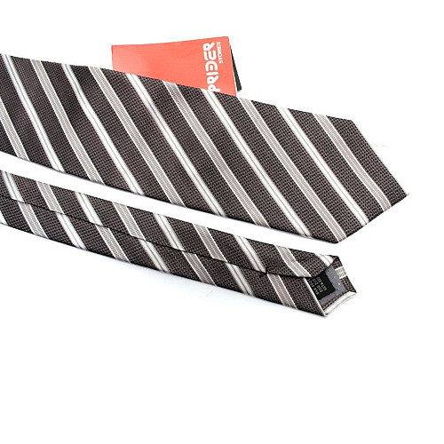 Краватка чоловіча сіра з білими смужками Emilio Corali GIN-2451