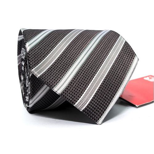 Краватка чоловіча сіра з білими смужками Emilio Corali GIN-2451