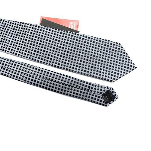 Краватка Emilio Corali сіро-блакитна в синй горох GIN-2453