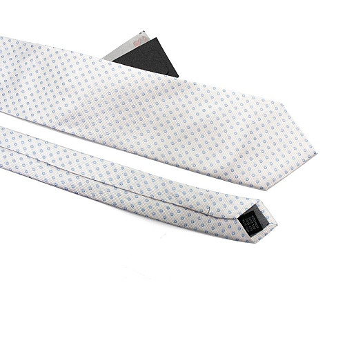 Галстук мужской белый в голубые кружочки Emilio Corali GIN-2460