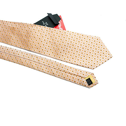 Краватка чоловіча персикова в квадратики Emilio Corali GIN-2464