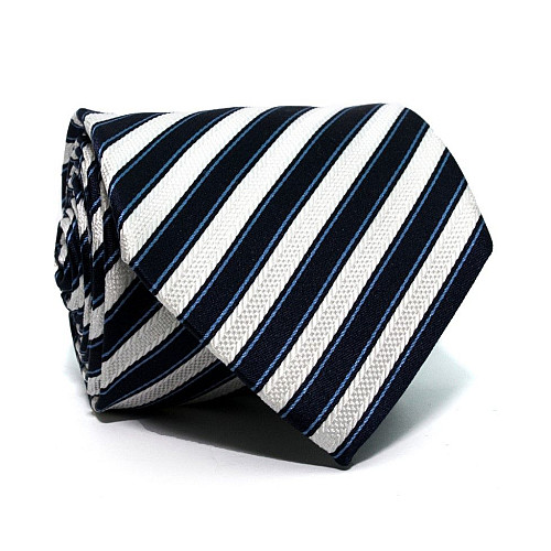 Галстук мужской сине-белый в полоску Emilio Corali GIN-2468