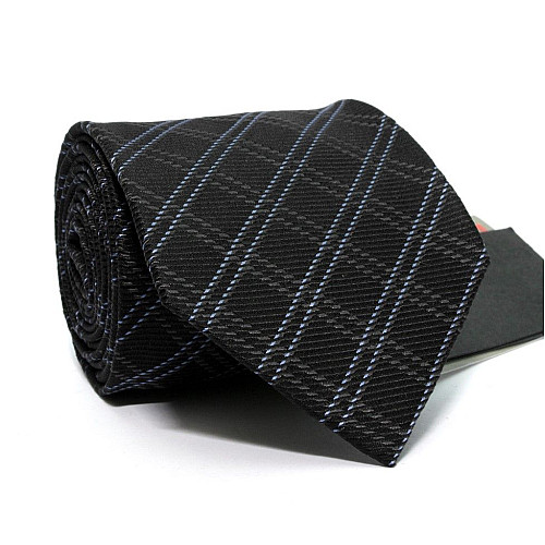 Краватка чоловіча чорна в клітку Emilio Corali GIN-2469