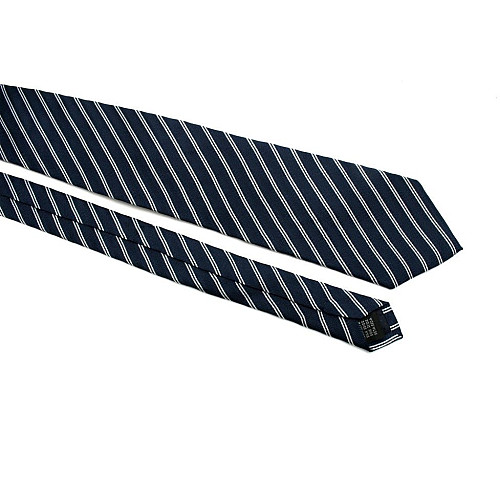 Галстук мужской синий в белую двойную полоску Emilio Corali GIN-2472