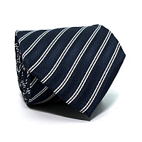 Краватка чоловіча синя в білу подвійну смужку Emilio Corali GIN-2472