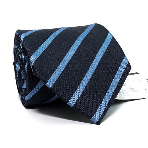 Галстук Emilio Corali синий с голубыми полосками GIN-2474