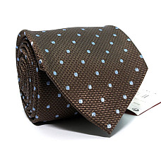 Галстук мужской коричневый в точки Emilio Corali GIN-2475