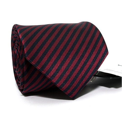 Краватка чоловіча бордова-синя в смужку Emilio Corali GIN-2481