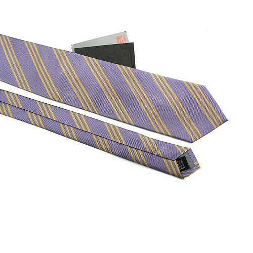 Галстук мужской фиолетовый в желтую полоску Emilio Corali GIN-2484