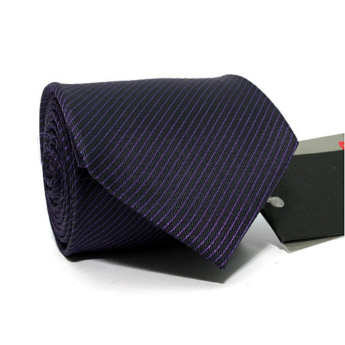 Галстук мужской темно-синий в фиолетовую полоску Emilio Corali GIN-2489