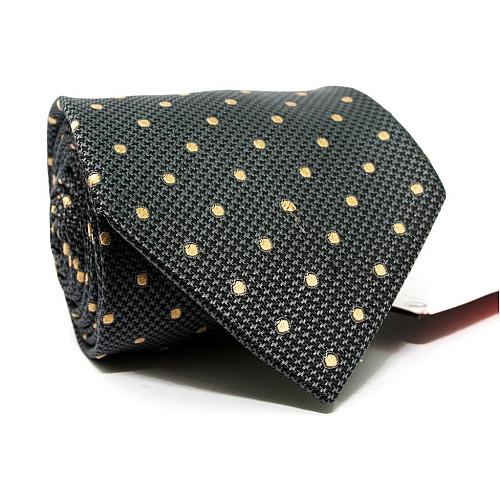 Галстук мужской серый в желтые точки Emilio Corali GIN-2492