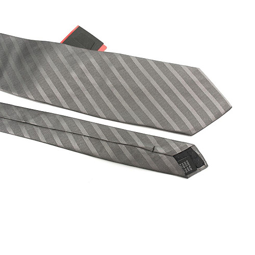 Галстук мужской серый в полоску Emilio Corali GIN-2496